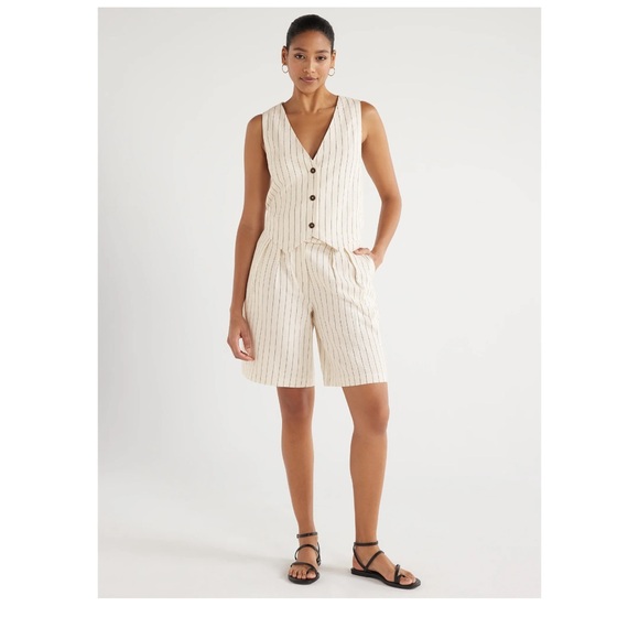 Scoop Women's Tailored Linen Vest, - Picture 2 of 5